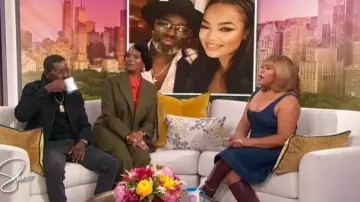 Gucci Pantalon évasé court en toile de coton mélangé et jacquard porté par Tabitha Brown comme on le voit à Sherri le 7 novembre 2025