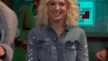 Saturday Night Live S51 Sarah Sherman Embellished Denim Jacket worn by Self - Various Characters (Sarah Sherman) as seen in Saturday Night Live