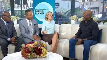 Talbots Faux Leather Skirt worn by Dylan Dreyer as seen in Today on November 10, 2025