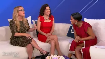 Rabanne Asymmetric fringed Draped Satin-jersey Dress worn by Tamron Hall as seen in Tamron Hall Show on November 10, 2025