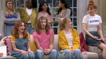 Mother Paneled High Waist Jeans worn by Mikey Day as seen in Saturday Night Live (S51E05)