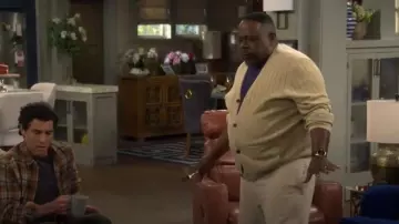 Todd Snyder Relaxed Cotton Ribbed Cardigan worn by Calvin Butler (Cedric the Entertainer) as seen in The Neighborhood (S08E05)