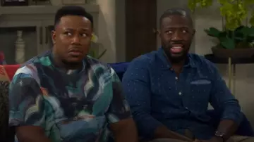 Scotch & Soda Denim Weave Shirt worn by Malcolm Butler (Sheaun McKinney) as seen in The Neighborhood (S08E05)