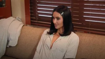 Skims Long Sleeve Button Up Set worn by Self (Kim Kardashian) as seen in The Kardashians (S07E02)