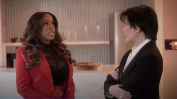 Givenchy Flocked Stretch-mesh Bodysuit worn by Niecy Nash as seen in The Kardashians (S07E02)