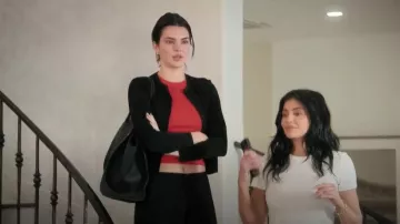 Levis Supersoft Crewneck Cardigan worn by Kendall Jenner as seen in The Kardashians (S07E02)