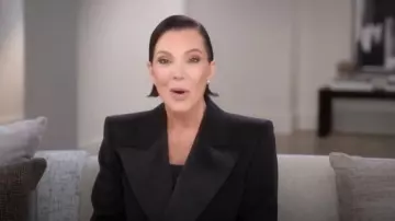 Dolce & Gabbana Tuxedo Jacket worn by Kris Jenner as seen in The Kardashians (S07E03)
