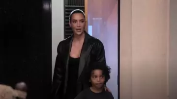 Skims Long Sleeve Scoop Top worn by Kim Kardashian as seen in The Kardashians (S07E03)