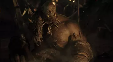 The mask of Orgrim doomhammer (Robert Kazinsky) in Warcraft : The beginning