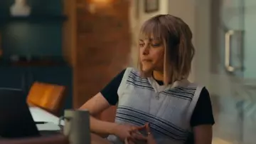 Vince Featherweight Plaid Wool Sweater Vest worn by Dr. Ingrid Derian (Eve Harlow) as seen in Watson (S02E05)