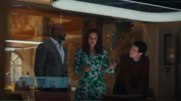 Diane Von Furstenberg Leo Reversible Printed Crepe Midi Wrap Dress worn by Dr. Sasha Lubbock (Inga Schlingmann) as seen in Watson (S02E05)