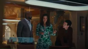 Diane Von Furstenberg Leo Reversible Printed Crepe Midi Wrap Dress worn by Dr. Sasha Lubbock (Inga Schlingmann) as seen in Watson (S02E05)