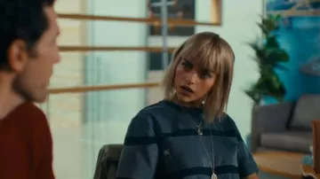 Sacai Nylon Jersey T Shirt worn by Dr. Ingrid Derian (Eve Harlow) as seen in Watson (S02E05)