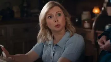 Heartloom Matea Top worn by Samantha Arondekar (Rose McIver) as seen in Ghosts (S05E04)