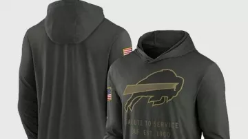 Buffalo Bills 2025 Salute to Service Hooded Long Sleeve T-shirt