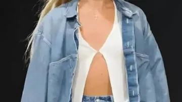 Blue Denim Jacket worn by Sophie Cunningham in WNBA Playoffs Semifinal 2025