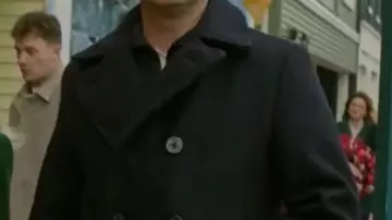 A Newport Christmas Wes Brown Wool Pea Coat worn by Nick (Wes Brown) in A Newport Christmas