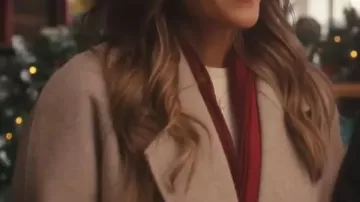The Christmas Ring 2025 Vanessa Mayfield Grey Wool Coat worn by Vanessa Mayfield (Jana Kramer) in Karen Kingsbury's The Christmas Ring