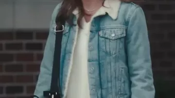 The Christmas Ring Sadie Mayfield Trucker Denim Jacket worn by Sadie Mayfield (Megan Ashley) in Karen Kingsbury's The Christmas Ring