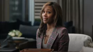 Smythe Duchess Plaid Patch Pocket Blazer worn by Christina 'Chris' Hunter (Nicole Beharie) as seen in The Morning Show (S04E07)