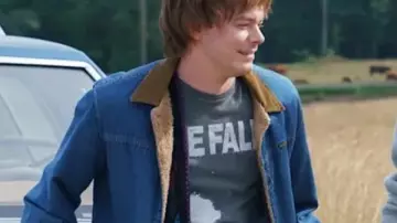 Stranger Things S05 Charlie Heaton Denim Jacket worn by Jonathan Byers (Charlie Heaton) as seen in Stranger Things (S05)