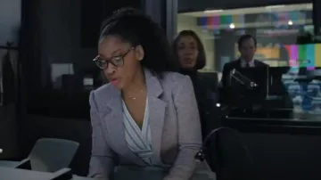 Derek Lam 10 Crosby Noah Blazer worn by Christina 'Chris' Hunter (Nicole Beharie) as seen in The Morning Show (S04E09)