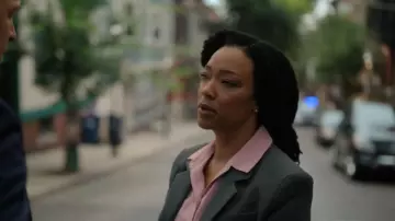 Gorjana Diamond Jolie Earrings worn by Det. Lena Silver (Sonequa Martin-Green) as seen in Boston Blue (S01E04)