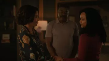 Hale Bob Cleo Silk Top worn by DA Mae Silver (Gloria Reuben) as seen in Boston Blue (S01E04)