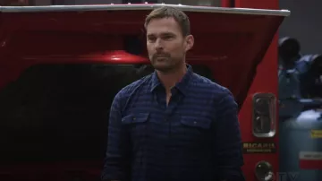 Rails Powell shirt Blue Jay Royal worn by Gabriel (Seann William Scott) as seen in Shifting Gears (S02E04)