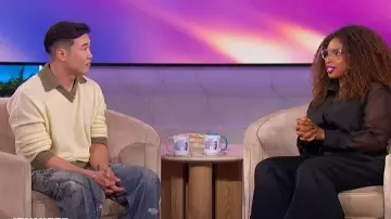 Zara Contrast Knit Polo Shirt with Wool worn by Joel Kim Booster as seen in The Jennifer Hudson Show on November 3, 2025