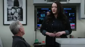 Levis Iconic Western Linen+ Denim Shirt worn by Riley Parker (Kat Dennings) as seen in Shifting Gears (S02E06)