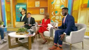 Nordstrom x Harlem’s Fashion Row Harbison Robe pull midi côtelée à manches longues portée par Gayle King comme on le voit dans CBS Mornings le 11 novembre 2025