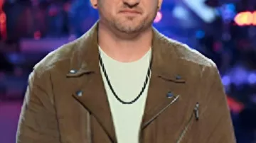 The Voice S28 Rob Cole Brown Biker Jacket