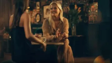 River Island Beige Sheer Lace Trousers worn by Tabitha Willett as seen in Made in Chelsea (S30E07)