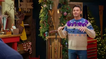 Bonobos Critter Fair Isle Wool Blend Sweater worn by Jonathan Bennett as seen in Finding Mr. Christmas (S02E01)