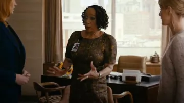 Lafayette 148 New York Puff Sleeve Pleated Dress worn by Sharon Goodwin (S. Epatha Merkerson) as seen in Chicago Med (S11E04)