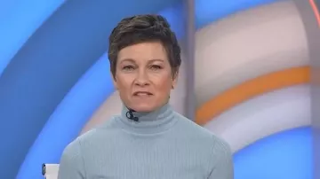 Vince Ribbed Three Quarter Sleeve Turtleneck Top worn by Stephanie Gosk as seen in Today on November 12, 2025