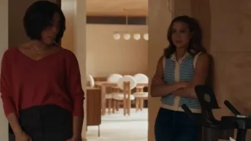 J Crew Cropped Sweater Shell in Stripe worn by May Grant (Corinne Massiah) as seen in 9-1-1 (S09E05)