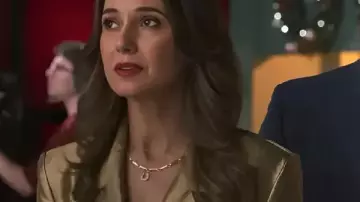 Joy to the World 2025 Emmanuelle Chriqui Leather Blazer worn by Joy Edwards (Emmanuelle Chriqui) as seen in Joy to the World