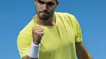 Yellow T-Shirt worn by Carlos Alcaraz in Nitto ATP Finals 2025
