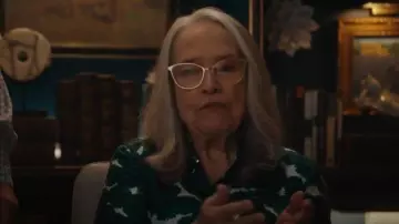 Max Mara Rodesia Printed Silk Twill Shirt worn by Madeline 'Matty' Matlock (Kathy Bates) as seen in Matlock (S02E05)