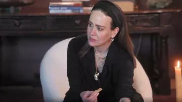 Skims Soft Lounge Sleep Set worn by Sarah Paulson as seen in The Kardashians (S07E03)