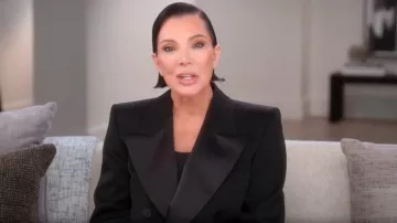 Dolce & Gabbana Tuxedo Jacket worn by Kris Jenner as seen in The Kardashians (S07E03)