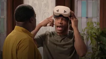 Meta Quest 3S 128GB All-in-One Virtual Reality Headset worn by Jake (Jermaine Fowler) as seen in Crutch (S01E06)