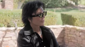 Bottega Veneta Eyewear Rectangle Frame Sunglasses worn by Kris Jenner as seen in The Kardashians (S07E04)
