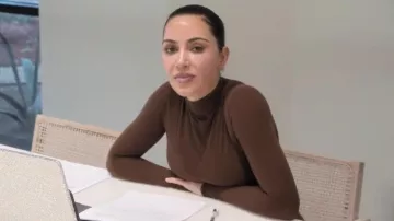 Skims Fits Everybody Turtleneck Top worn by Kim Kardashian as seen in The Kardashians (S07E04)