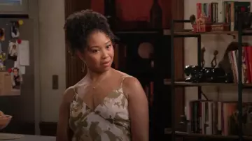 Anthropologie Sleeveless V-Neck Slip Midi Dress worn by Jamilah (Adrianna Mitchell) as seen in Crutch (S01E08)