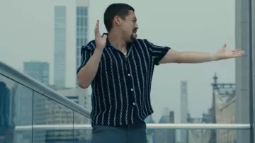 Zara Geometric Jacquard Shirt worn by Jasper Ray as seen in FBI (S08E02)