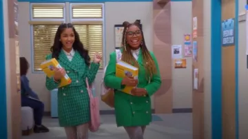 Cicy Bell Cropped Tweed Blazer Sets 2 Piece Outfits and Mini Skirt worn by Shelly LeBrock (Trisha Macaden) as seen in Electric Bloom (S01E11)