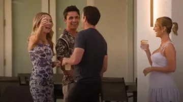 Staud Hastings Coverup Dress Blue Toile worn by Tiffany Helou as seen in Selling The OC(S04E05)